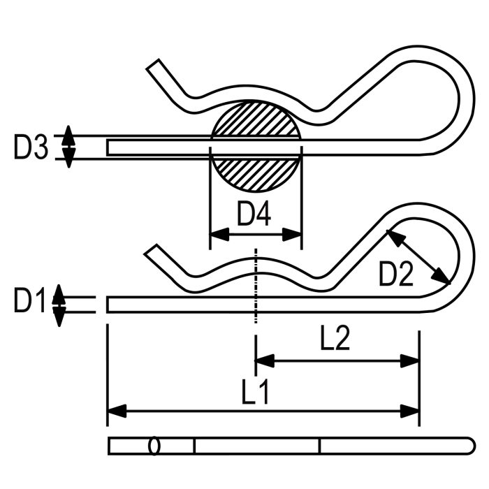Spring pin clip-single winded RX-lift - Image 2