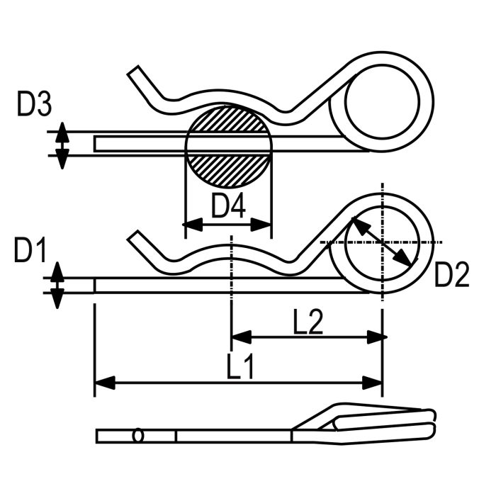 Spring pin clip-double winded RX-lift - Image 2