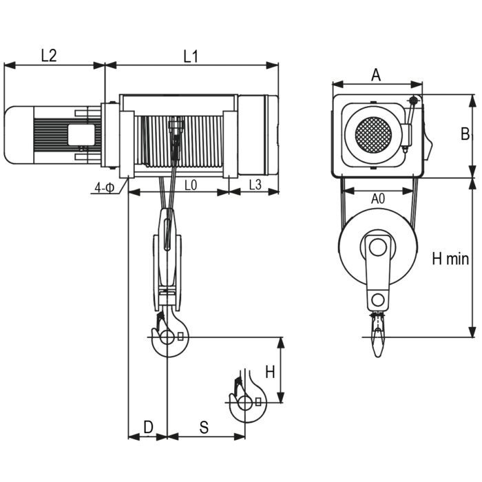 Dizalica ovjesna viseća tip SH6 2/1 RX-lift - Slika 2