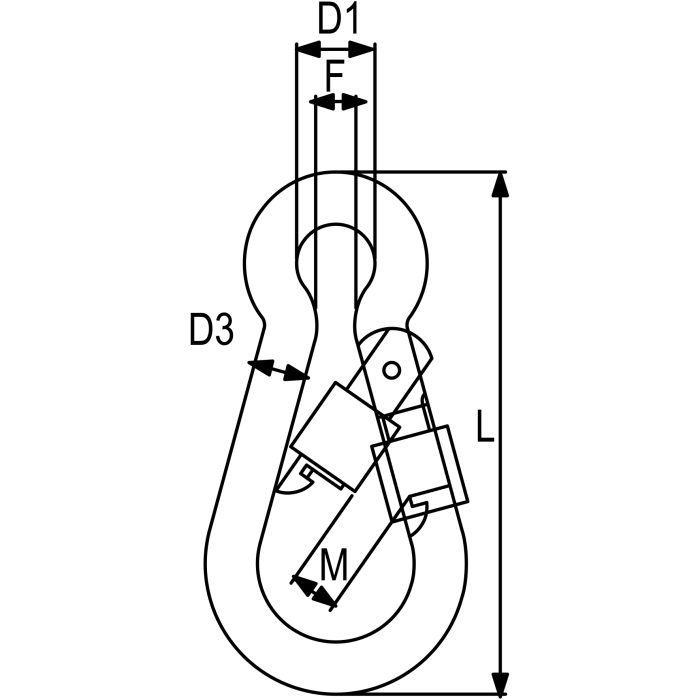 Karabiner DIN 5299 D - Slika 2