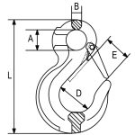 Eye sling hook with cast latch G80 RX013 - Image 2