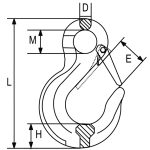 Eye sling hook with cast latch G80 RX334 - Image 2