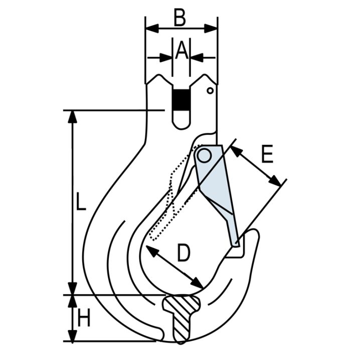 Clevis sling hook with cast latch G80 RX012 - Image 2