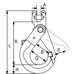 Clevis selflocking hook G80 RX078 - Image 2