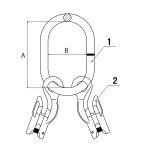 Master link + eye grab hook with clevis attachment x 2 G100 - Image 2
