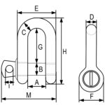 High tensile steel dee shackle with safety pin G2150 RX-lift - Image 2