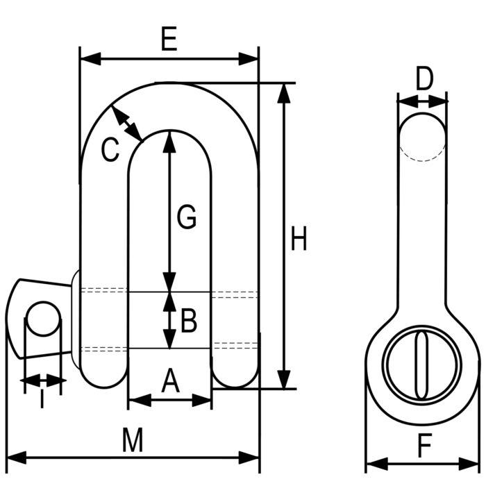 High tensile steel dee shackle with safety pin G2150 RX-lift - Image 2