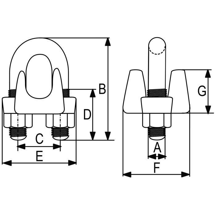 Wire rope clip acc. to EN 13411-5 G-6240 Green Pin - Image 2