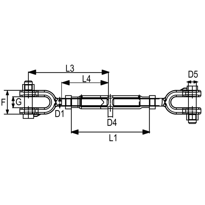 Turnbuckle jaw-jaw acc. to DIN 1478 RX-lift - Image 2